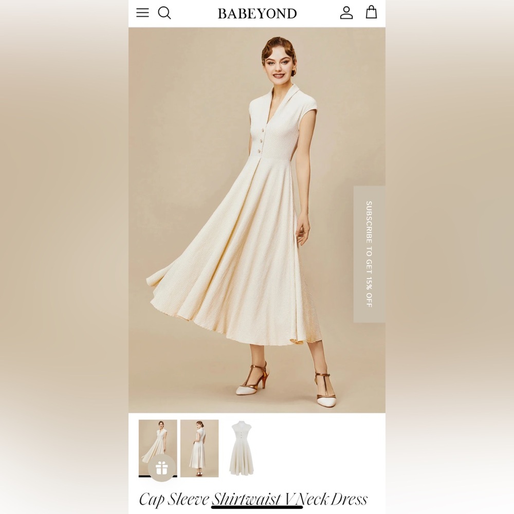 Babe beyond Cream Sleeveless 1950s Dress
